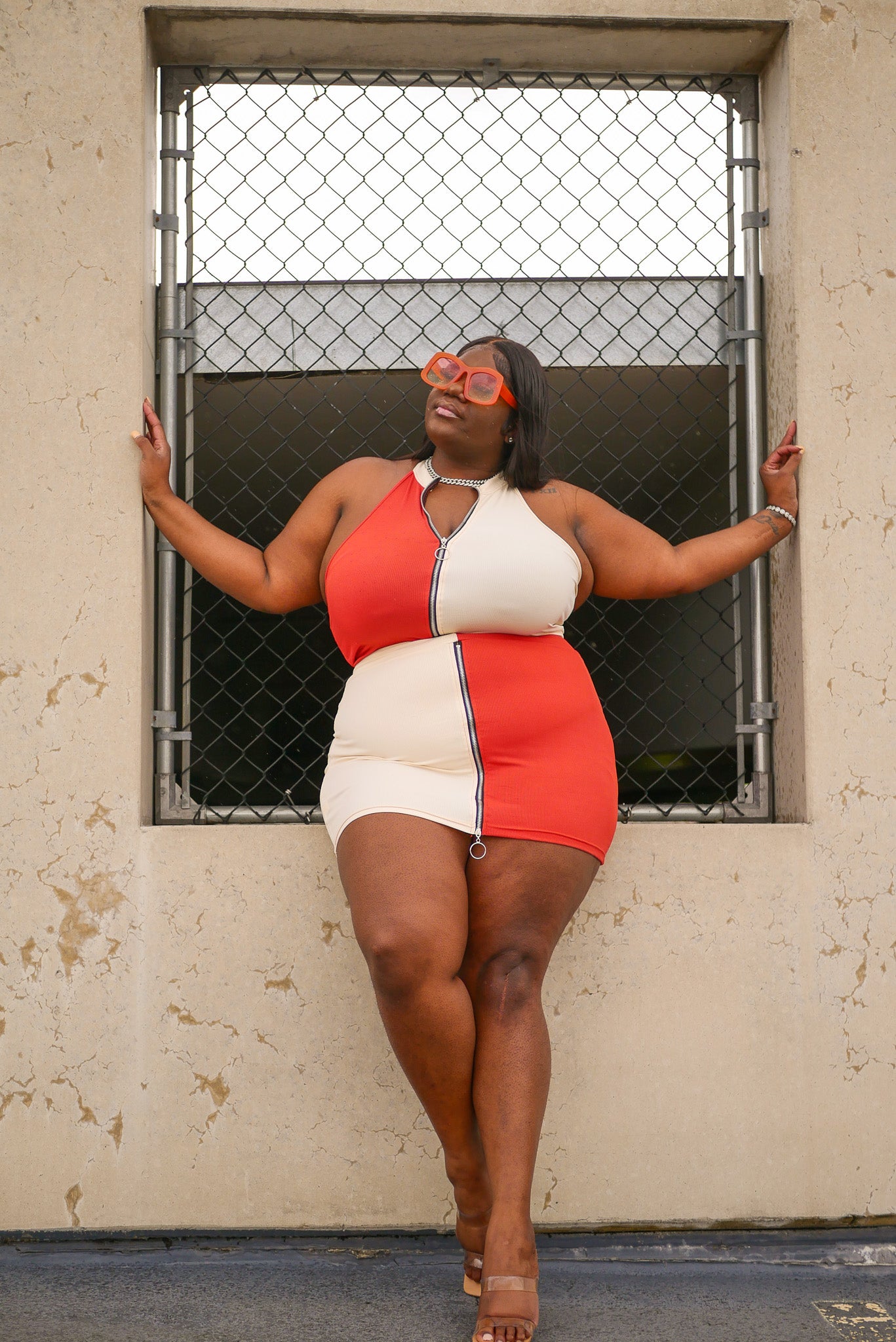 Color Block Two Piece Skirt Set