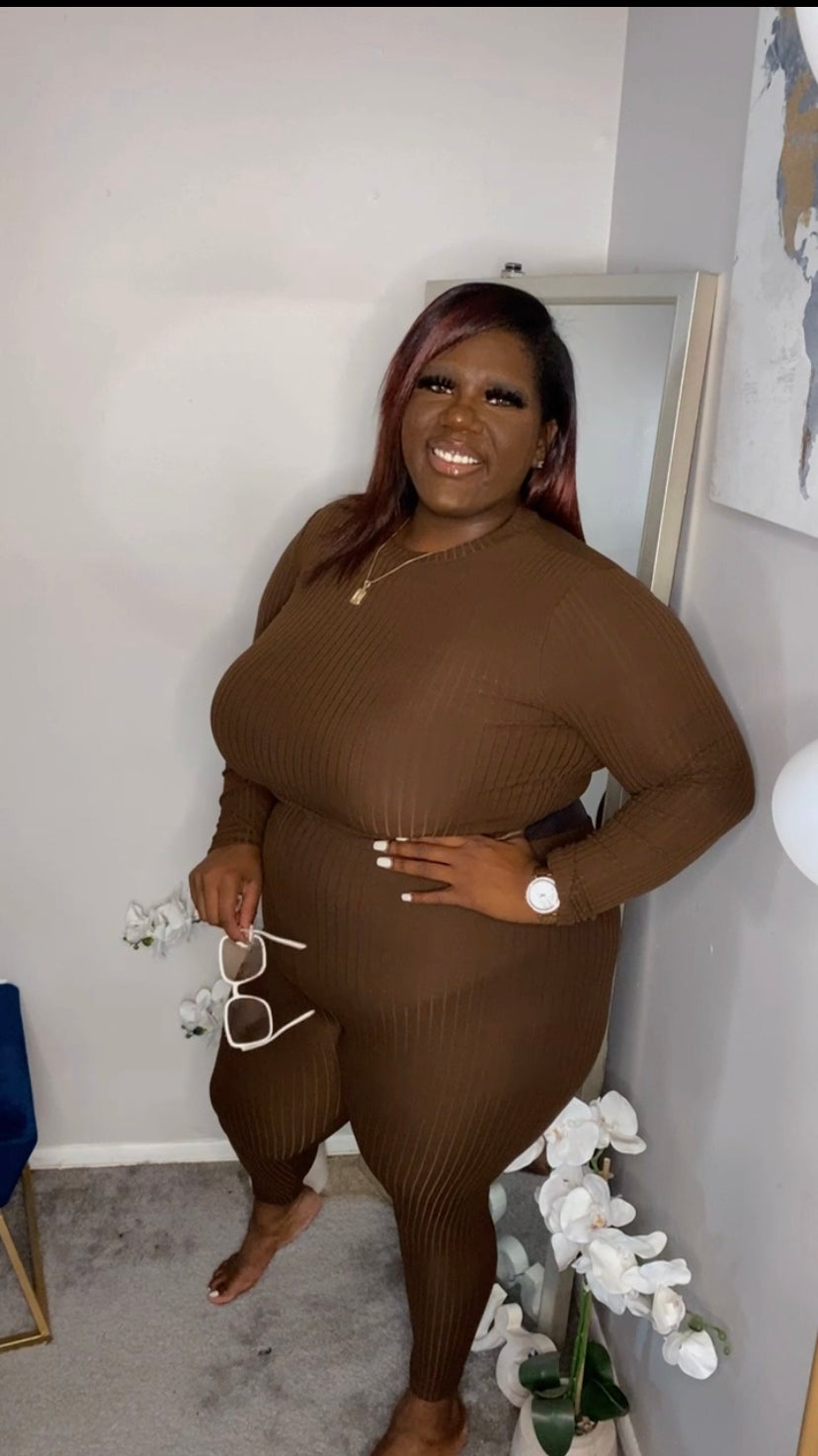 Coffee two piece tights set